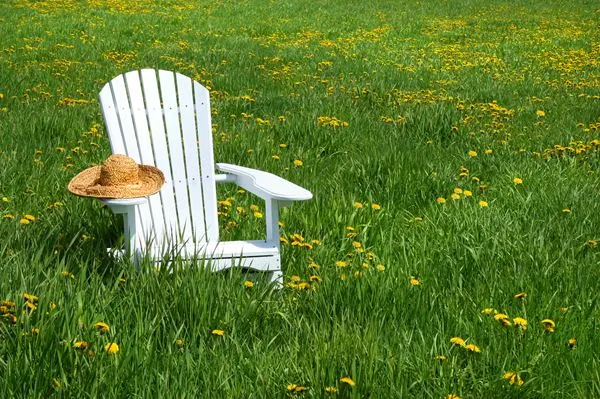 Image of a chair in the grass, a relaxing image to represent how patients feel using sedation dentistry options.